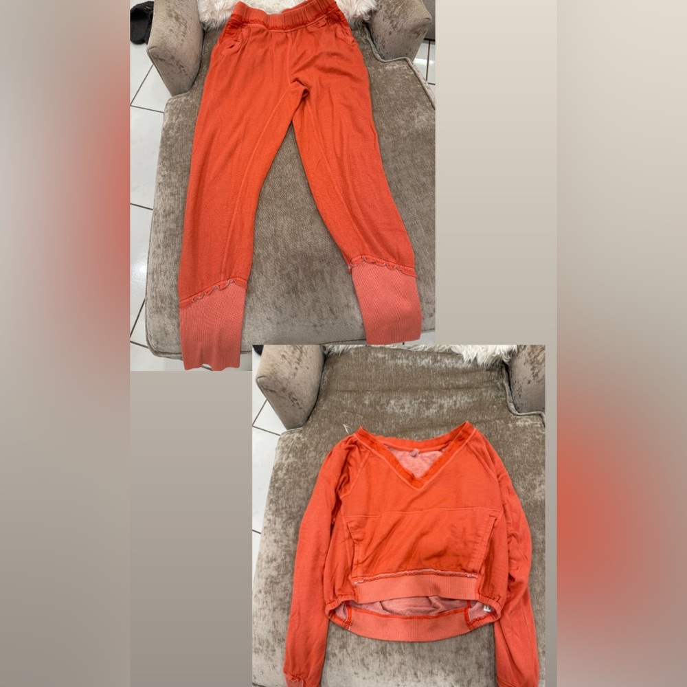 Free People Movement Orange Sweat Set - XS